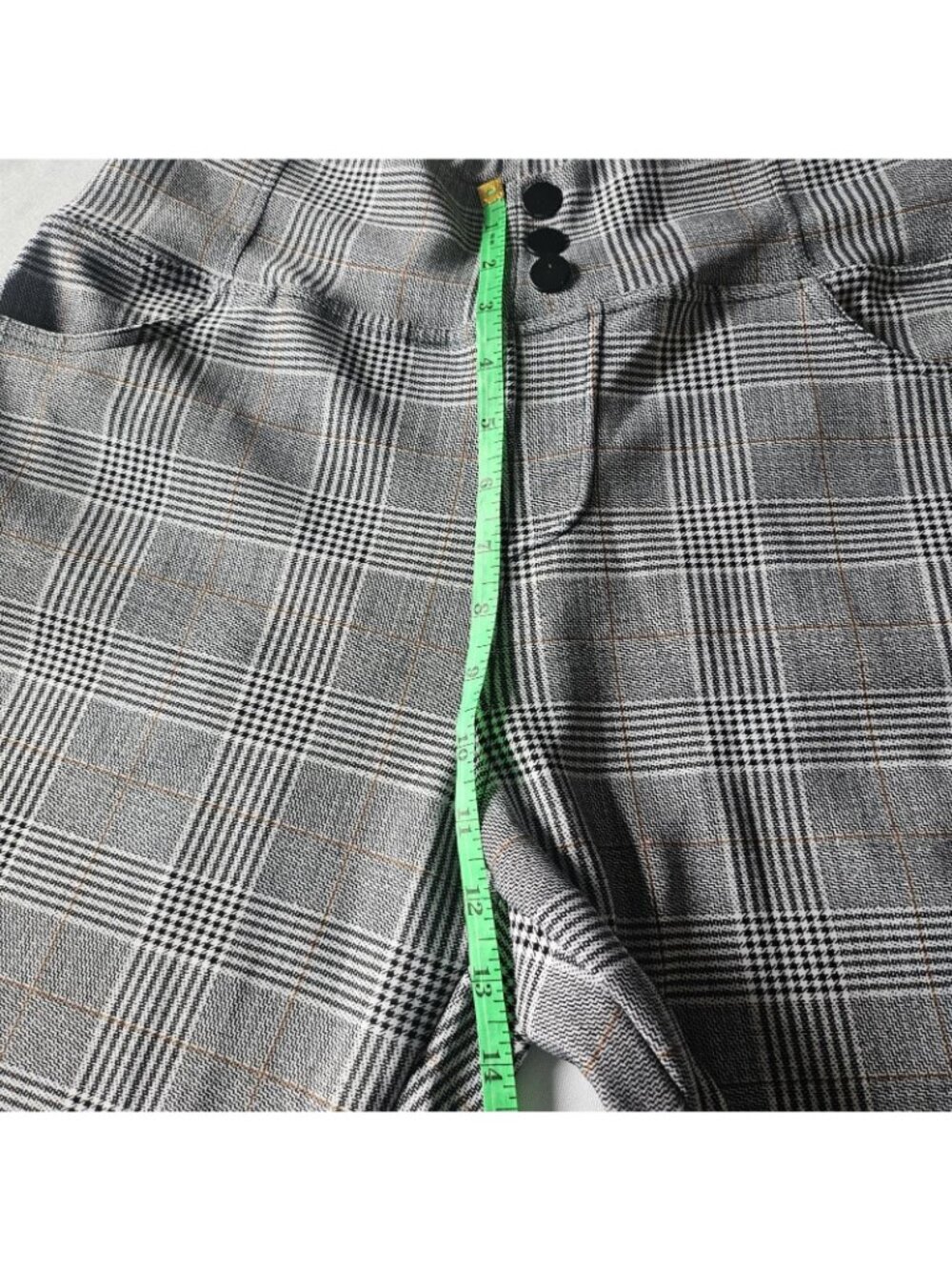 I Believe Slimming Pants Womens Plus Size 1X Gray Plaid Soft Stretch Pull On - Picture 3 of 12